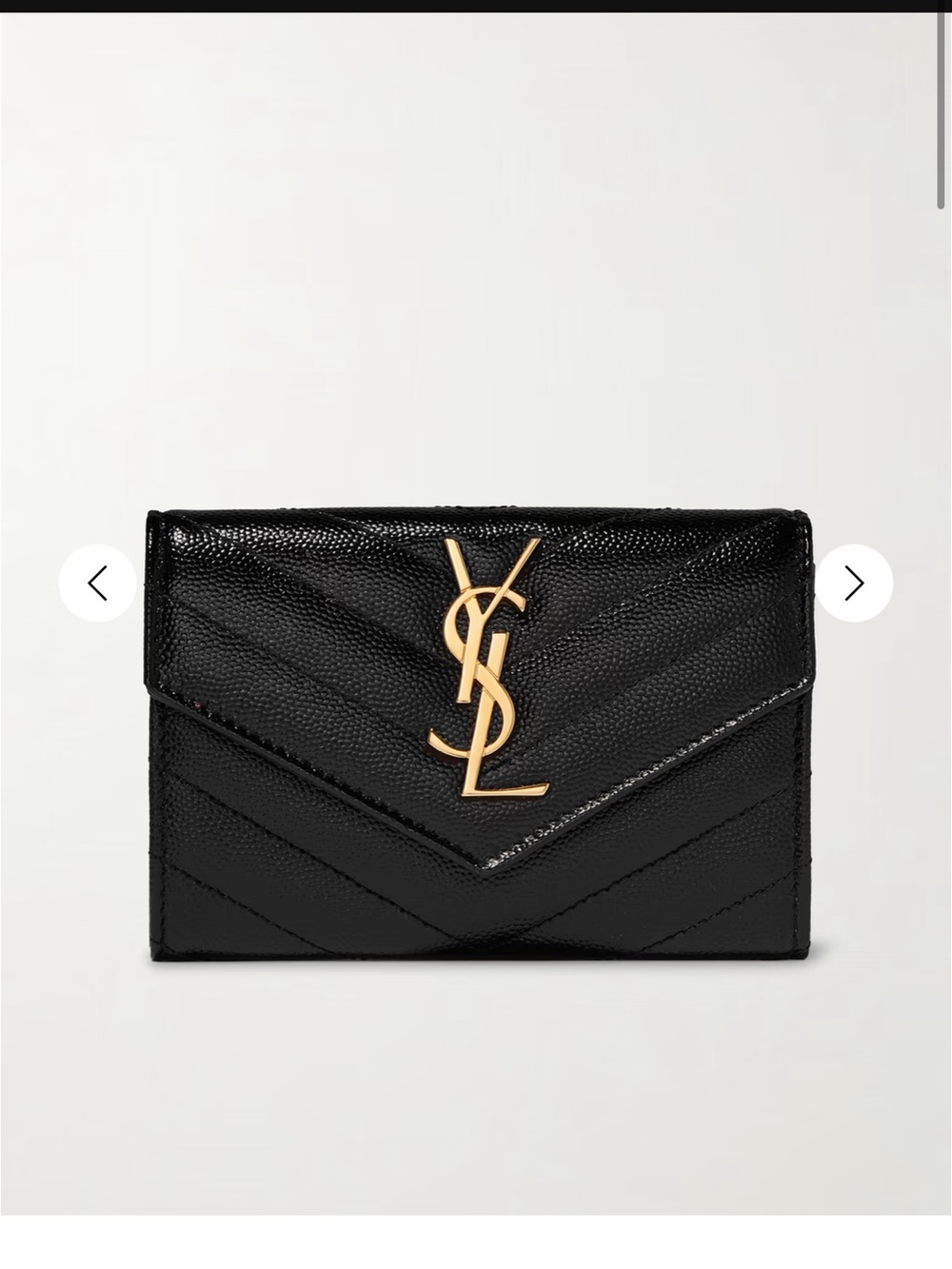 NIB Saint Laurent Small Black Monogram Envelope Wallet